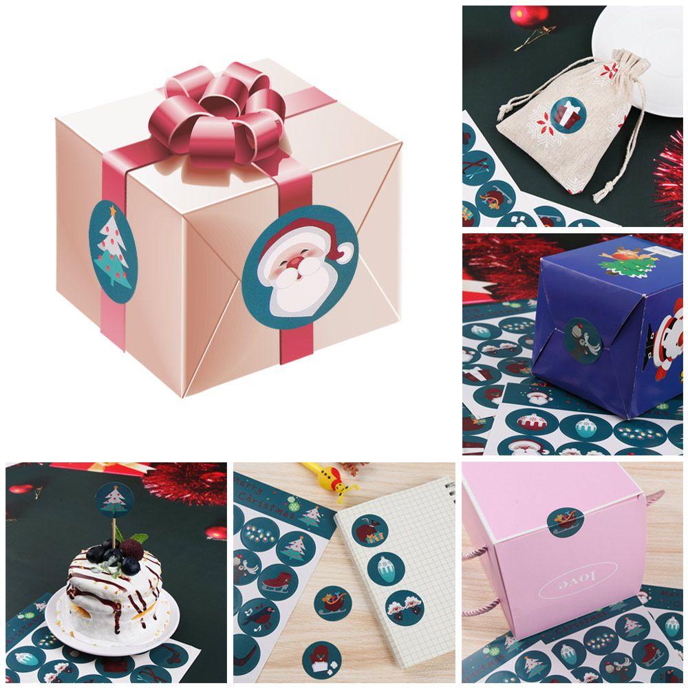 R-flower 160pcs 3CM Kemasan Sticker Decor DIY Xmas Natal Tag