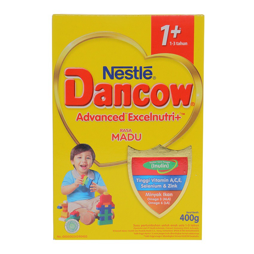 Dancow 1+ Excelnutri+ 350gr Coklat / Vanilla / Madu