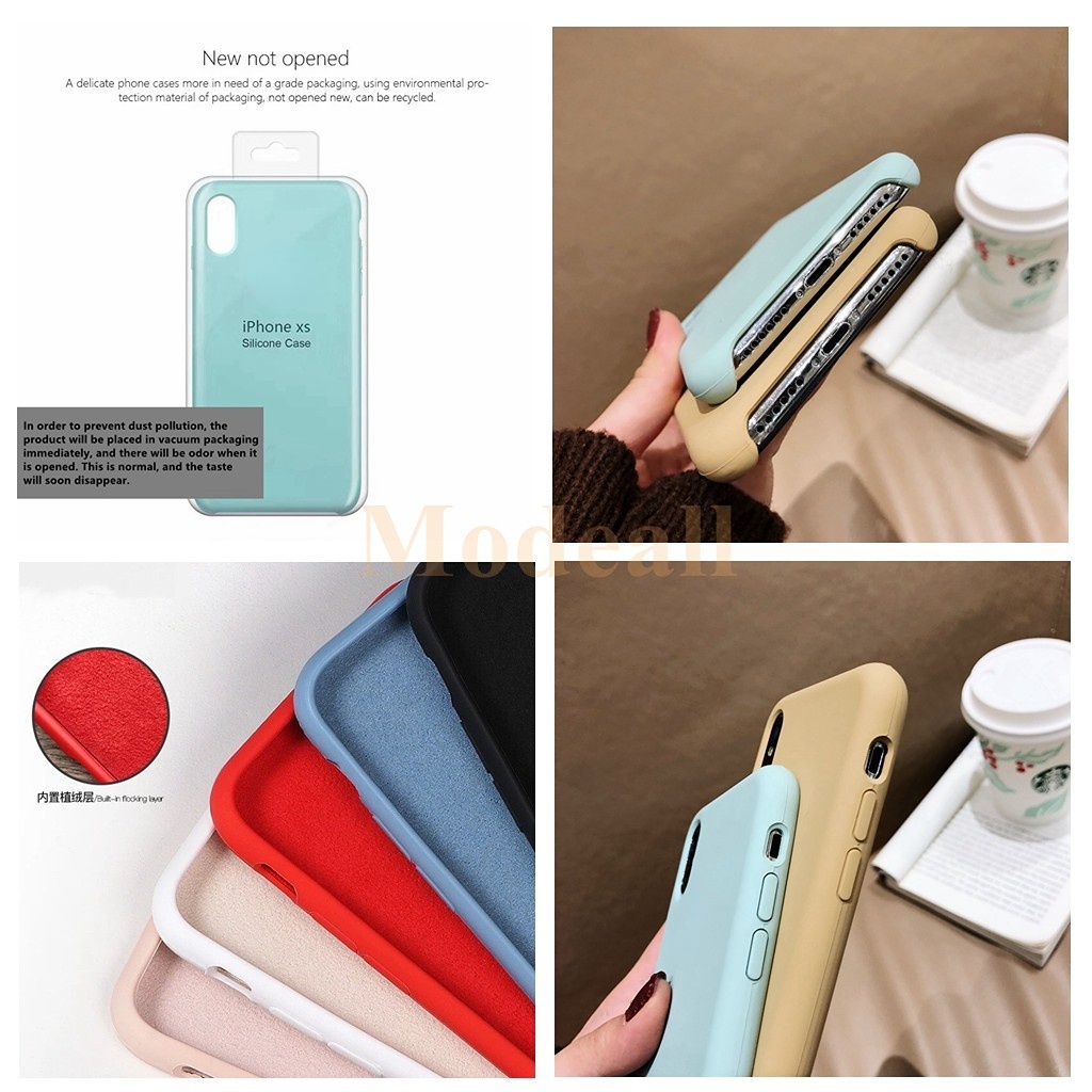 Casingsoft case SilikonKasing ponsel iphone 11 pro max 7 XR XS MAX 8 x 6 S Plus Liquid Soft Silicone Case Cover untuk