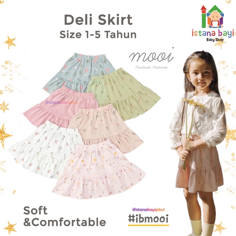 Mooi Rok anak Perempuan - Mooi Deli Skirt/Mooi Floral series