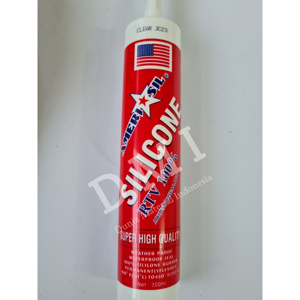 Lem Kaca Silicone Bening | Lem Sealant Botol | Glass Sealant Amerisil