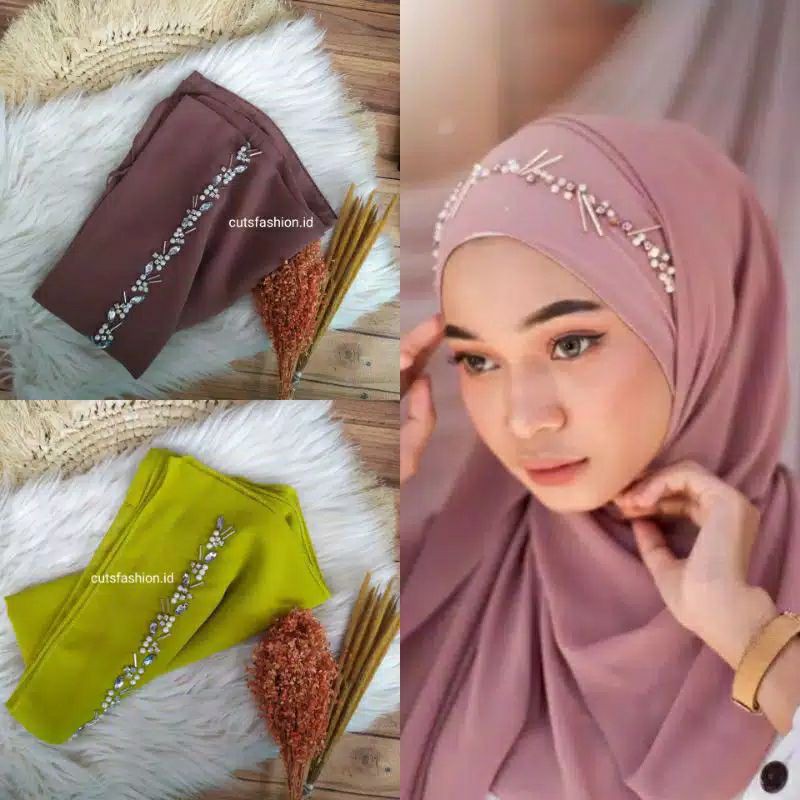 hijab pashmina instan Payet/hijab ceruti baby doll