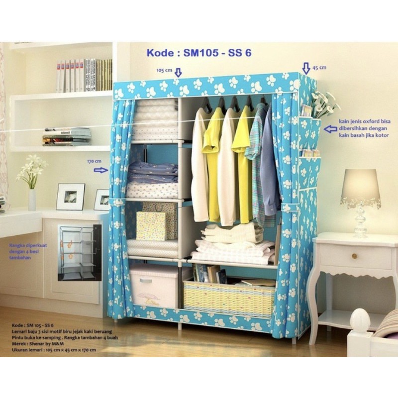 Lemari Portable Buka Samping Seperti Tirai Pada Jendela Lemari Kain Bongkar Pasang Shopee Indonesia