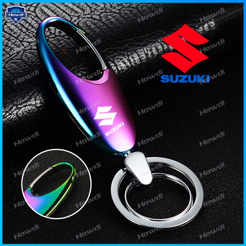 Gantungan Kunci Bentuk Waterdrop Bahan Stainless steel Warna-Warni Dengan logo Suzuki