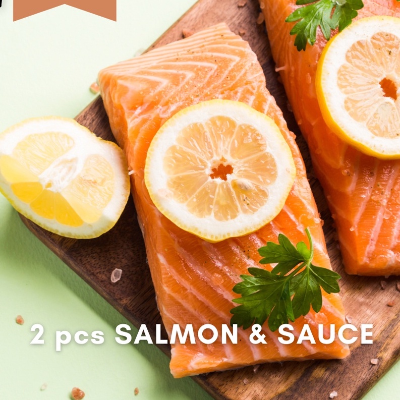 

[3 PORSI] Salmon Yakiniku 400 gram - Norwegia trout saos mushroom jamur paket grill