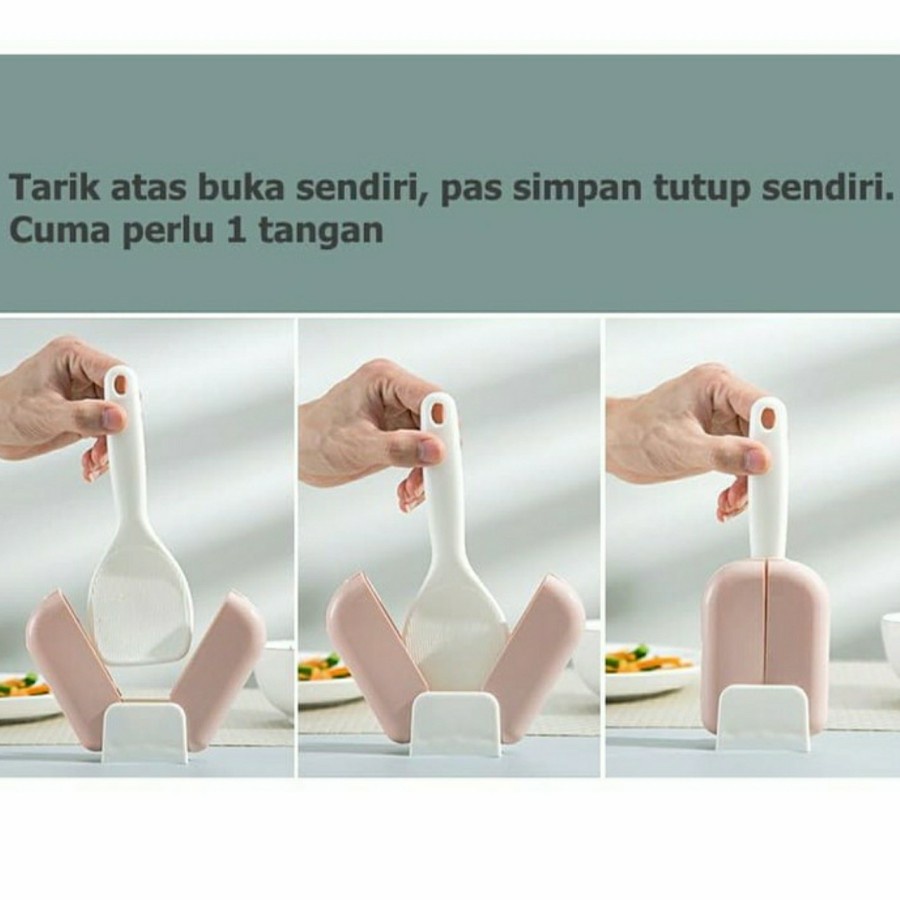 CENTONG NASI OTOMATIS / SENDOK NASI DENGAN PENUTUP OTOMATIS / CENTONG NASI AJAIB CENTONG MAGIC RICE SPOON