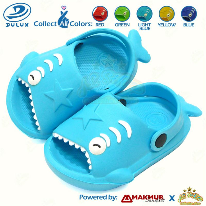 Sandal anak laki-laki perempuan beby shark bahan tebal size 20-25 371e dulux