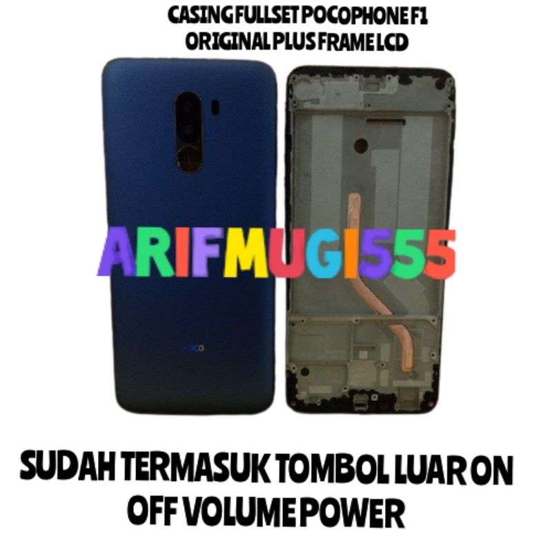 CASING KESING TUTUP BELAKANG FULLSET FRAME BEZEL BAZZEL BACKDOOR XIAOMI POCOPHONE F1 ORIGINAL