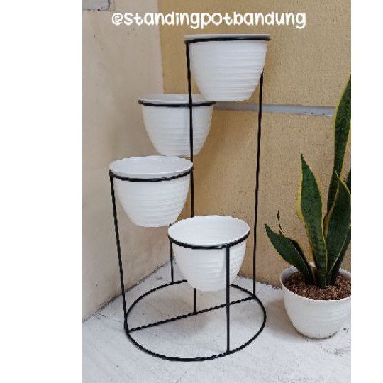 SALE  Standing Pot murah Bandung 4in1 / Rak pot 4 tahap / Rak besi 4 susun kokoh
