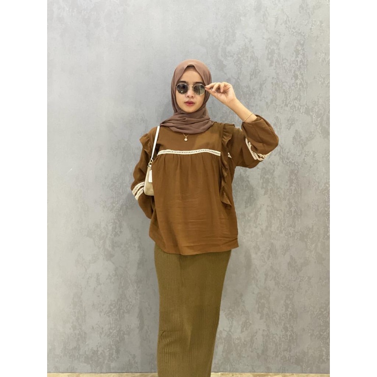 BLOUSE KOREAN STYLE | ZOLLA BLOUSE RAYON CRINGKEL  | BLOUSE WANITA | BLOUSE | ATASAN WANITA | ATASAN WANITA TERBARU | ATASAN WANITA BLOUSE | BLOUSE TANGAN BALON//Izdihaar_olshop