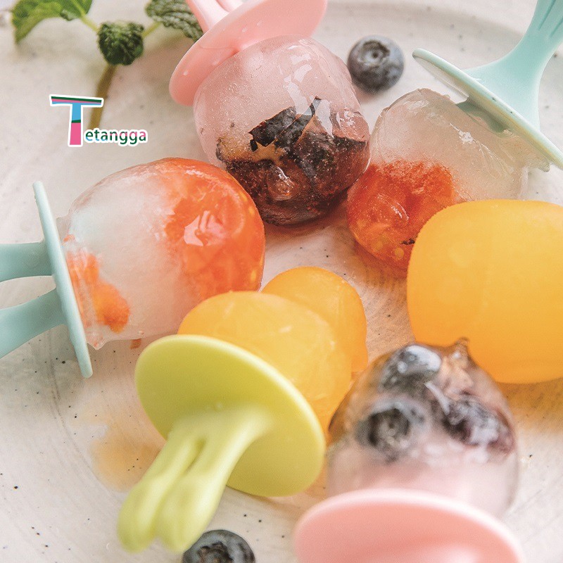 Cetakan Eskrim 6 Slot Es Loli DIY Beserta Lucu Es Batu Bulat Bola Ice Ball Maker Silicone