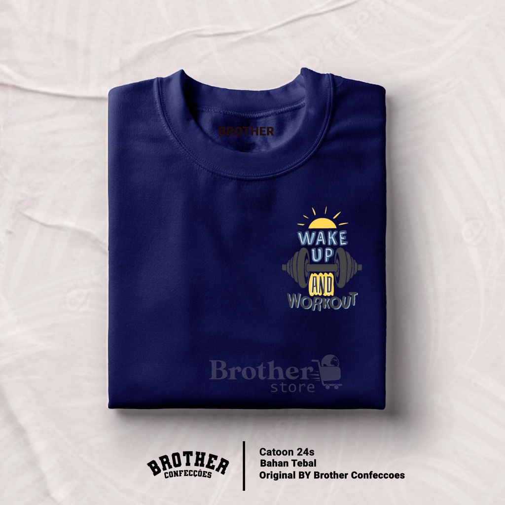 BROTHER STORE Kaos Distro Pria - KAOS COWOK - Kaos Kata Kata - WAKE UP Premium