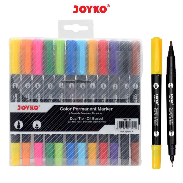 

(DISKON TERMURAH) Color Permanent Marker / Penanda Permanen Berwarna Joyko PMC-27