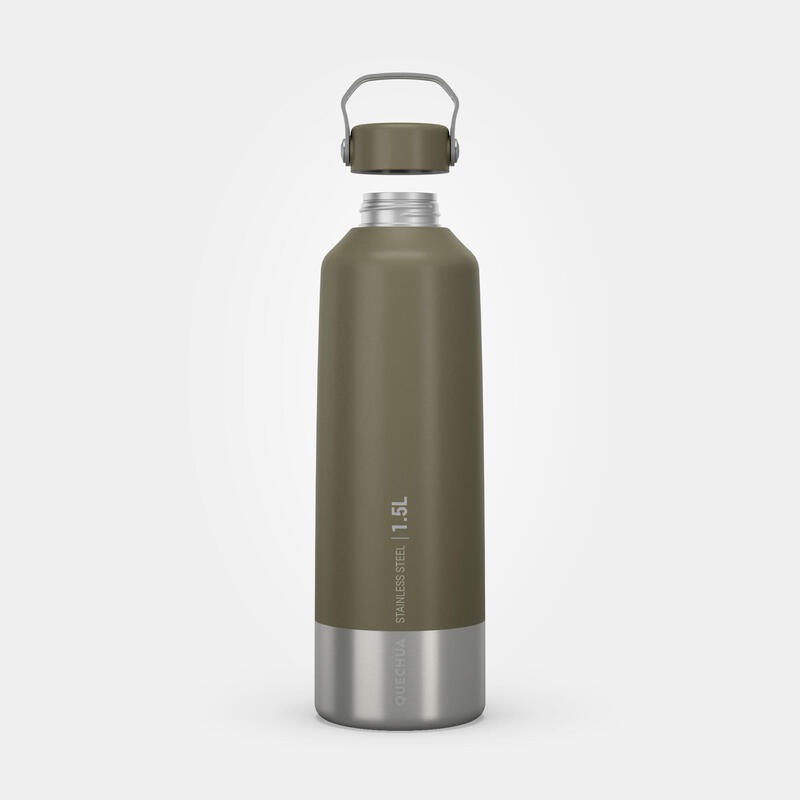 Decathlon Quechua Botol Minum Mendaki Stainless Steel Dengan Tutup Putar Mh100 1,5 L Khaki - 8612485