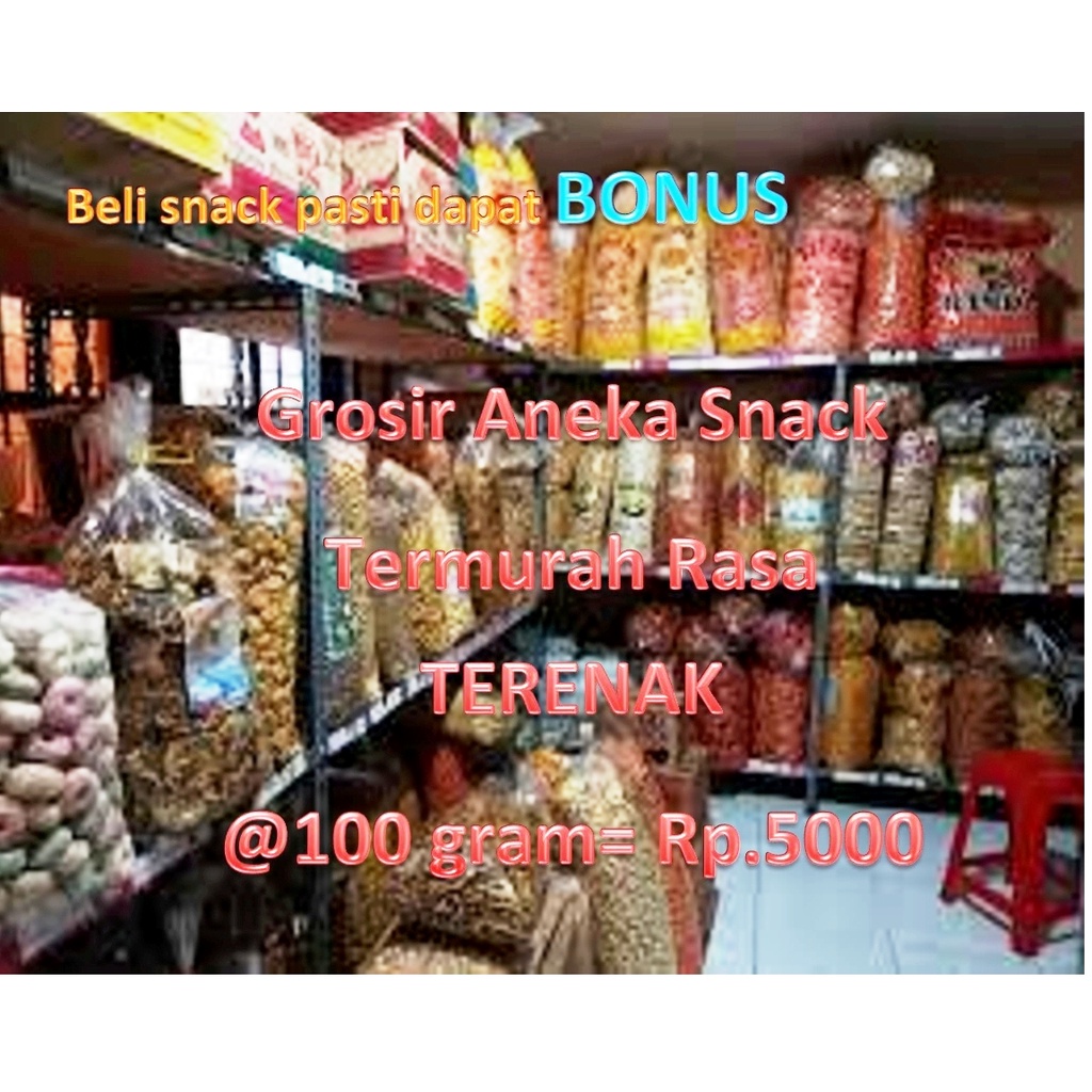 

GROSIR ANEKA SNACK BERKUALITAS 100 gram HARGA 5000 + DAPAT BONUS