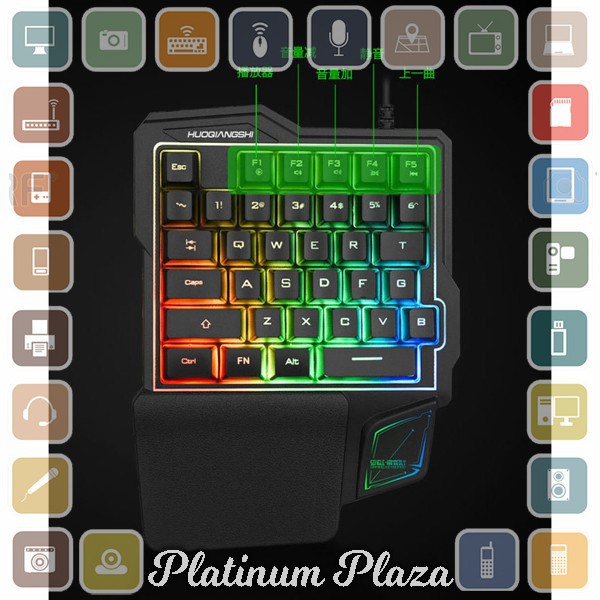 SZXINMENG Single Hand Gaming Keyboard RGB 38 Keys - K108 - Black`NPHOZ5-