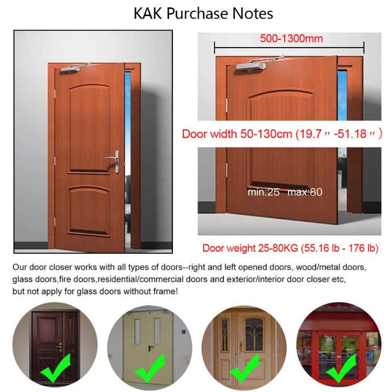 Door Closer Otomatis Hold Open /Penahan Pintu Kayu &amp; Alumunium Satu Set Lengkap