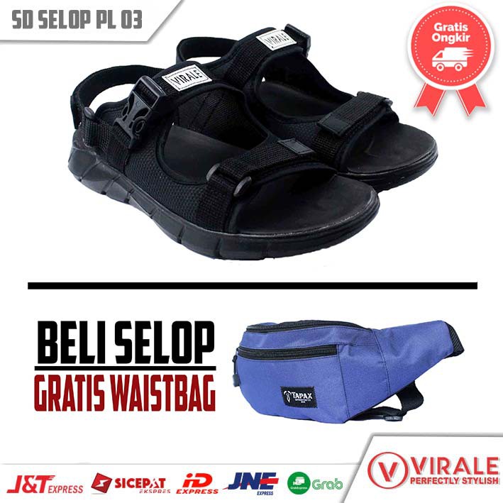 Sandal Gunung Outdoor Pria Murah Sendal Casual Traveling Original VIRALE PL 03 - TP 03 BIRU