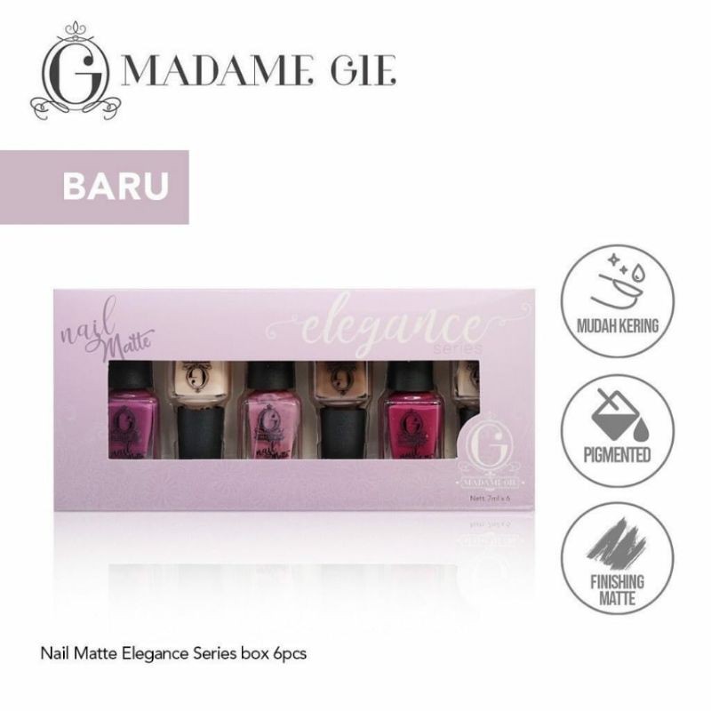 MADAME GIE (Satuan) Nail Matte Elegance Series - Cat Kuku / Pewarna Kuku / Kutek