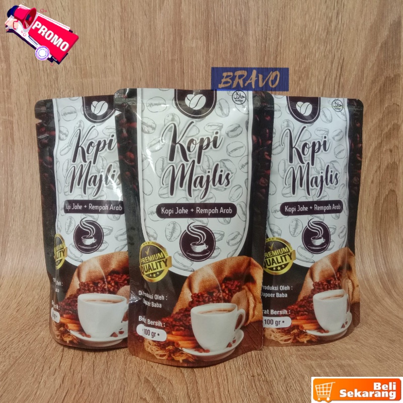 

Kopi MAJLIS Dengan Kopi Jahe + Rempah Arab 200gr Kopi Jahe Nikmat Kopi Jahe Rempah Kopi Rempah Arab 100gr