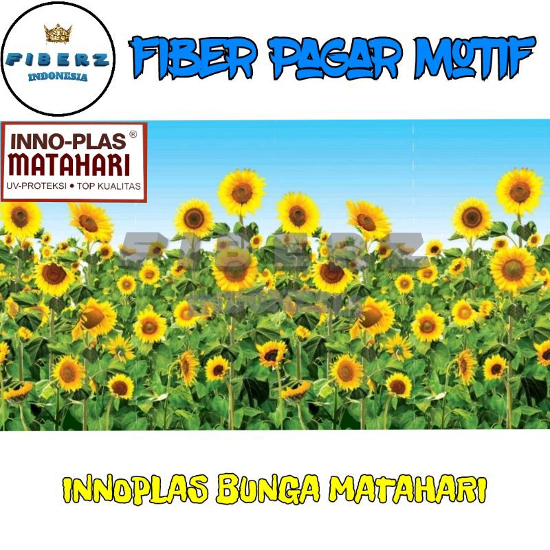 INNOPLAS - Fiber Plastik Penutup Pagar Motif BUNGA MATAHARI Meteran