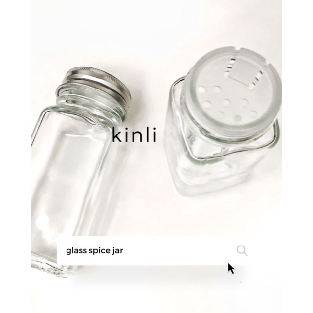 glass spice jar botol kaca bumbu rempah lada garam aluminium lid