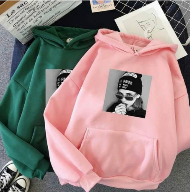 Sweater Murah | Moment Girl Sweater Hoodie Wanita | Sweater Fleece Tebal Hangat | Moment Girl Swag-4