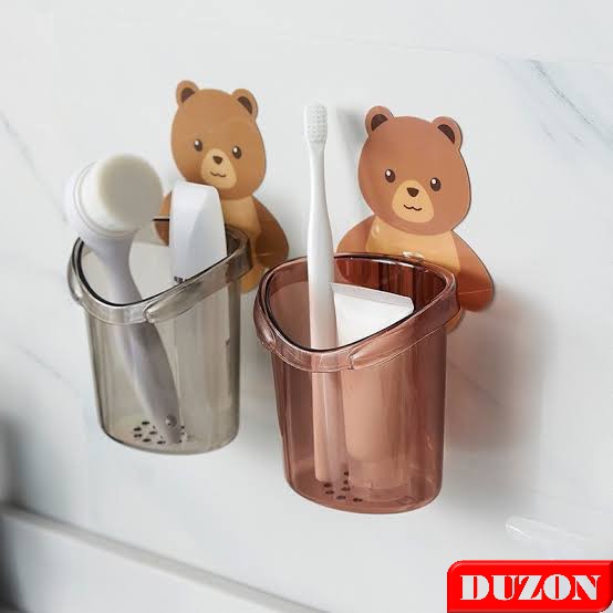 TEMPAT SIKAT GIGI BEAR TEMPEL RAK SIKAT HANGER ODOL SISIR BERUANG KUAT