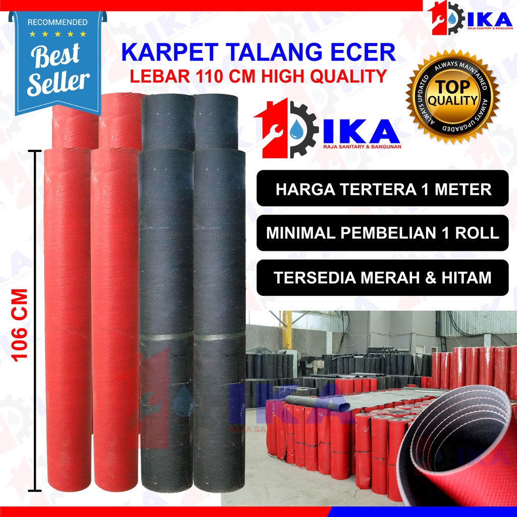 (KHUSUS GOJEK/GRAB) Karpet Talang Air 1 Meter 55 90 110 Merah Hitam Pabrikan READY!!
