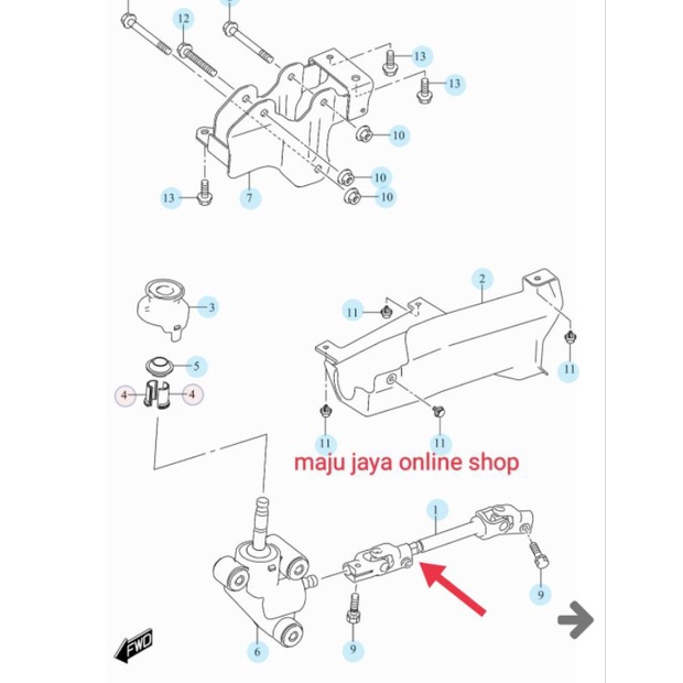 Joint / Shaft Intermediate new Carry asli