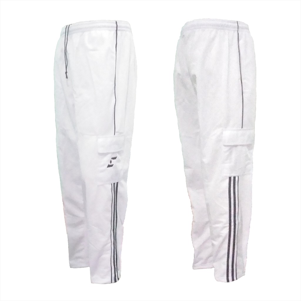 Celana Training Panjang CT 294 Putih 4 Saku Sport Gym Fitness Medium Jumbo
