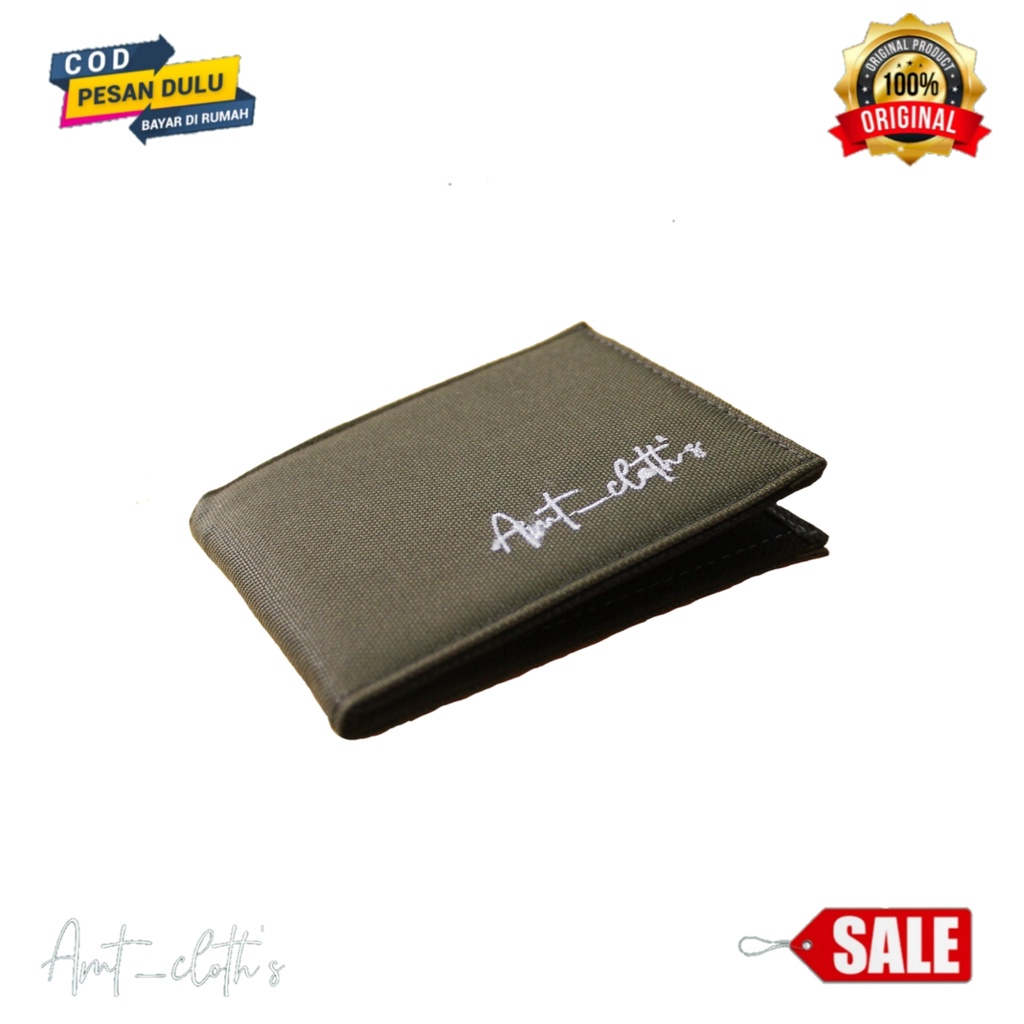 AMT_CLOT'S Fashion Dompet Pria Bahan Kulit Canvas-army