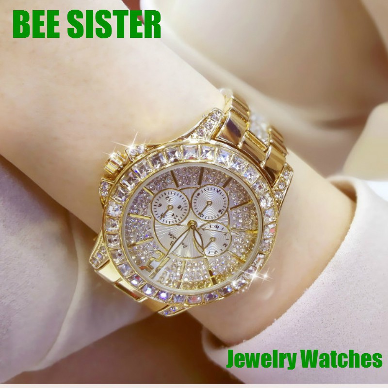 Bee Sister Jam Tangan Quartz Wanita Anti Air dengan Hiasan Berlian 08040【100% Original】
