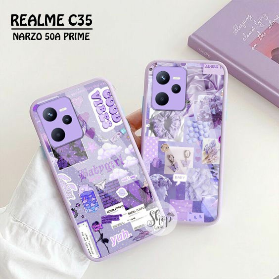 (SW) Softcase Kaca Ungu/Lilack Realme C35 Narzo 50A Prime softcase Realme C35 Narzo 50A Prime | casi