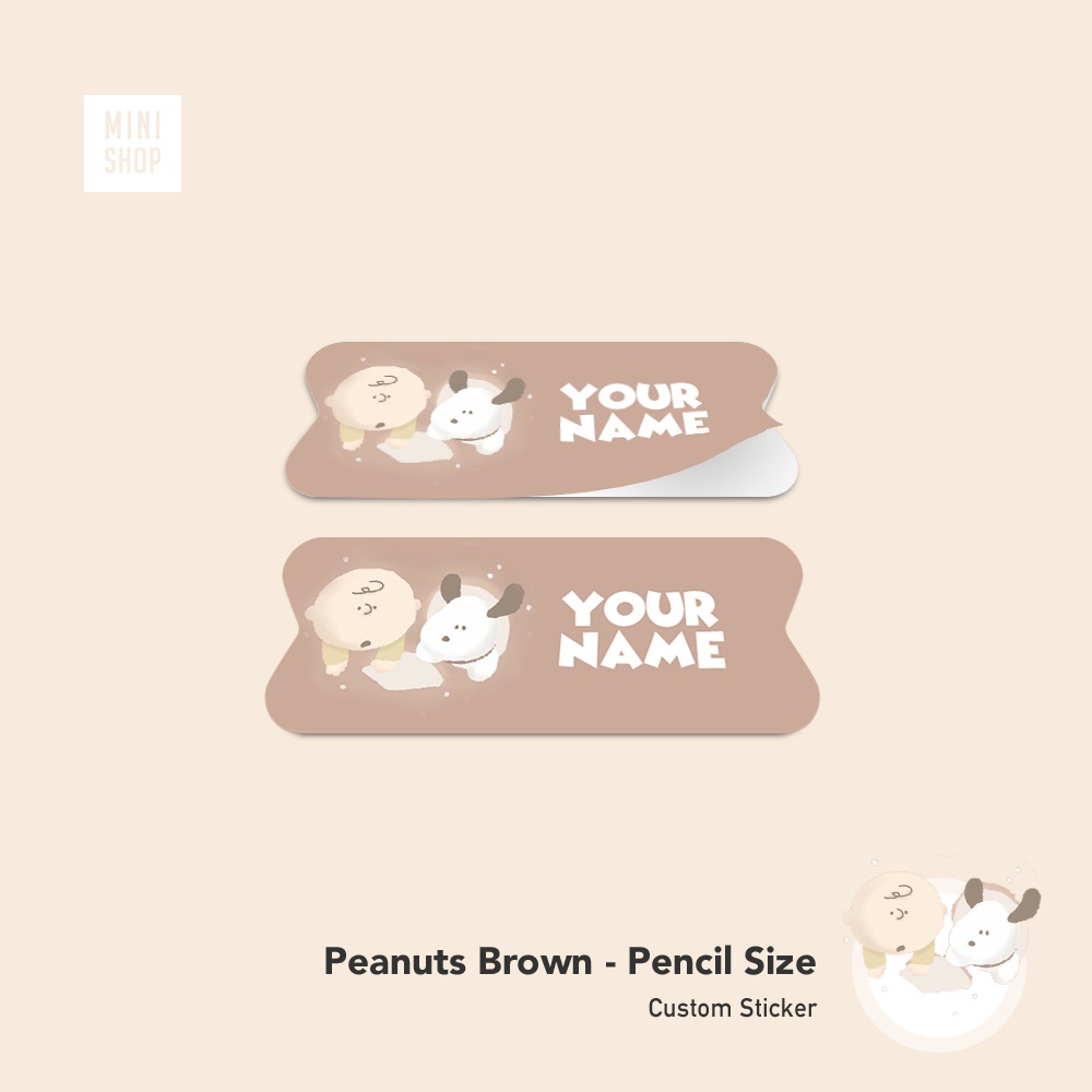 

Snoopy Peanuts Brown - Paket Label Stiker Nama Custom (peanut)