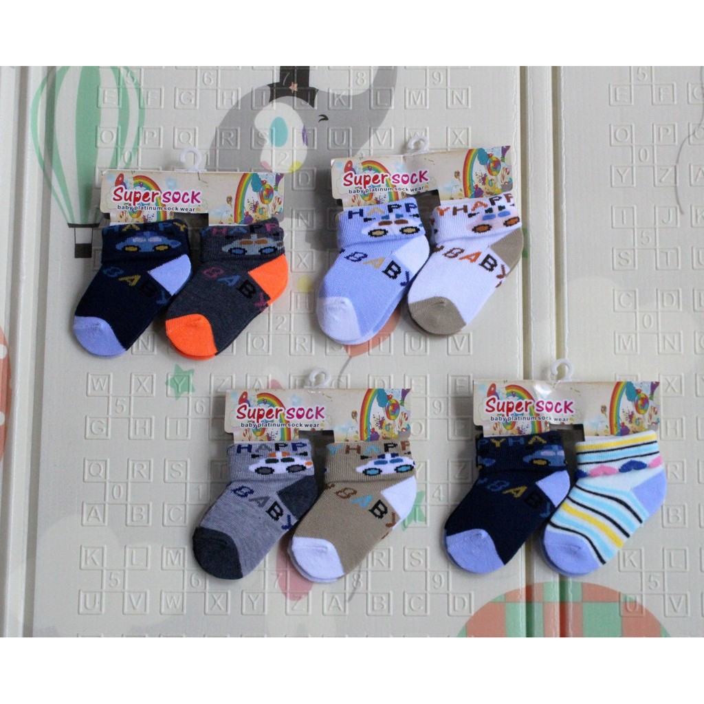 Kaos Kaki Bayi Newborn Laki Laki Perempuan / Kaos Kaki Anak Karakter [Isi 2 Pasang] / Mini Sock Cute