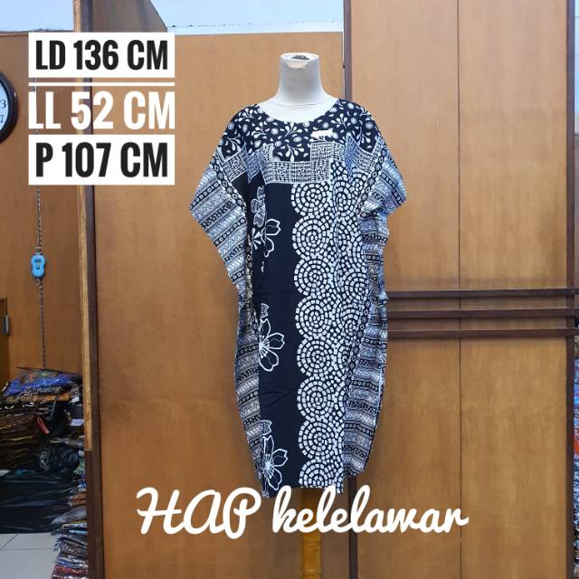 Daster HAP kelelawar monokrom