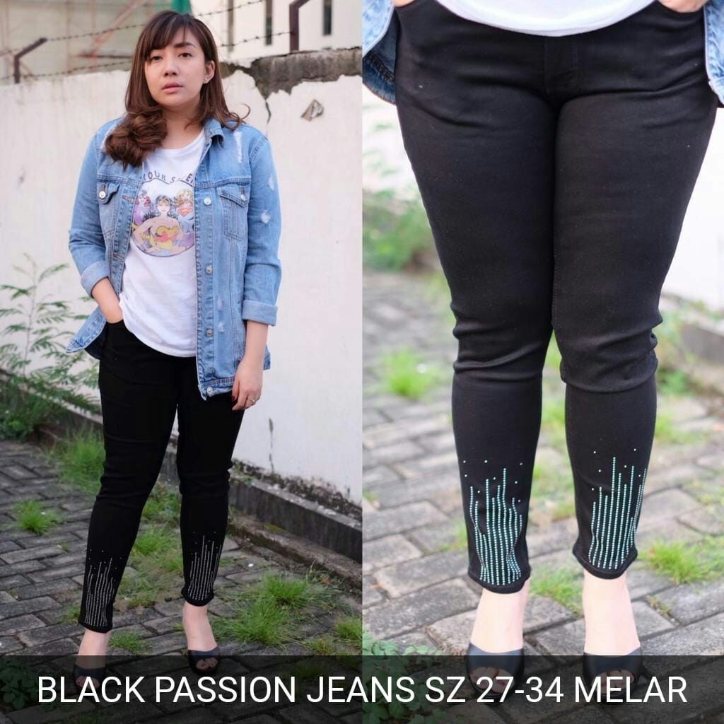 CELANA PANJANG WANITA BLACK PASSION JEANS STANDARD &amp; BIGSIZE