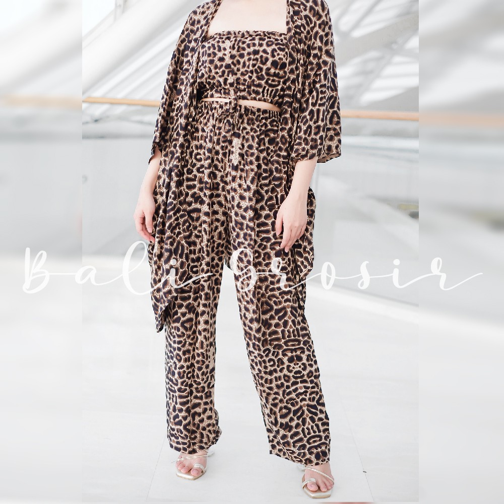 SETELAN KARDIGAN LEOPARD / ONE SET OUTWEAR CARDIGAN / CARDY CARDI OUTER MACAN LORENG