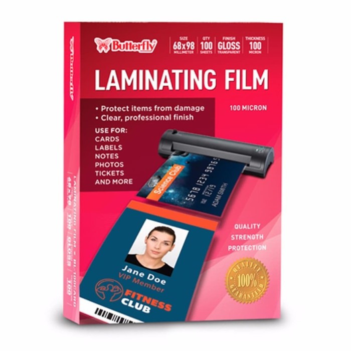 

Plastik Laminating KTP 100 Micron / Laminating Film Isi 100 Lembar Lebih tebal & Lebih bening