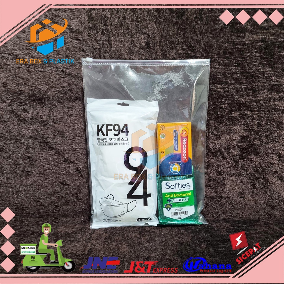 Plastik Mika Zipper | Kantong Baju, Selimut, Mukena | Dompet Plastik