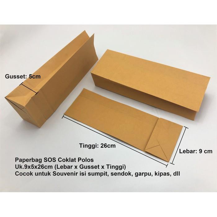 

Paperbag Coklat 9x5x26cm (S) 100 pcs BC75/300905 Money Souvenir Wedding