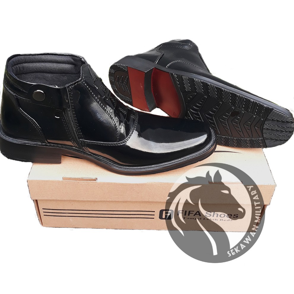 Sepatu PDH Variasi Resleting - Sepatu Pantofel Satpam
