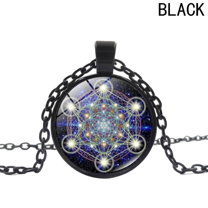 Kalung Rantai Dengan Liontin Kubus Metatron 's Sacred Geometri Untuk Wanita