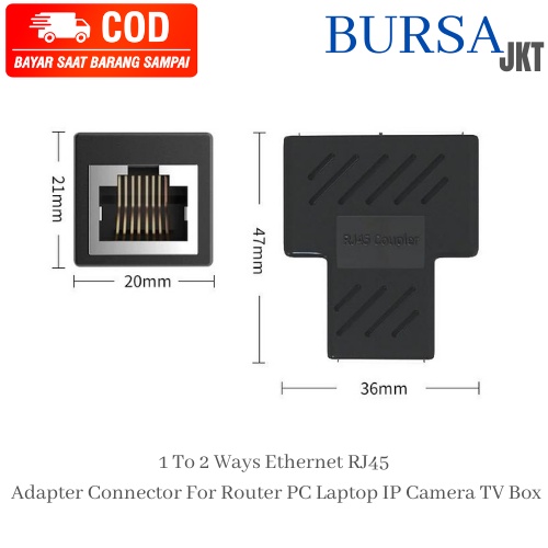 LAN HUB Spliter RJ45 Ethernet Network Splitter 1To2 Ways RJ45 100MBPS