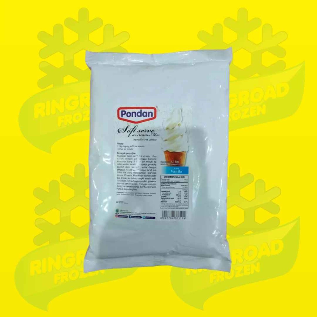 Jual PONDAN SOFT SERVE ICE CREAM MIX 1100 GR VANILA Shopee Indonesia