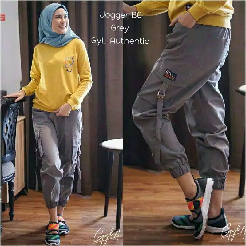 Celana Panjang Wanita Joger Cargo Kempol Tali Size L