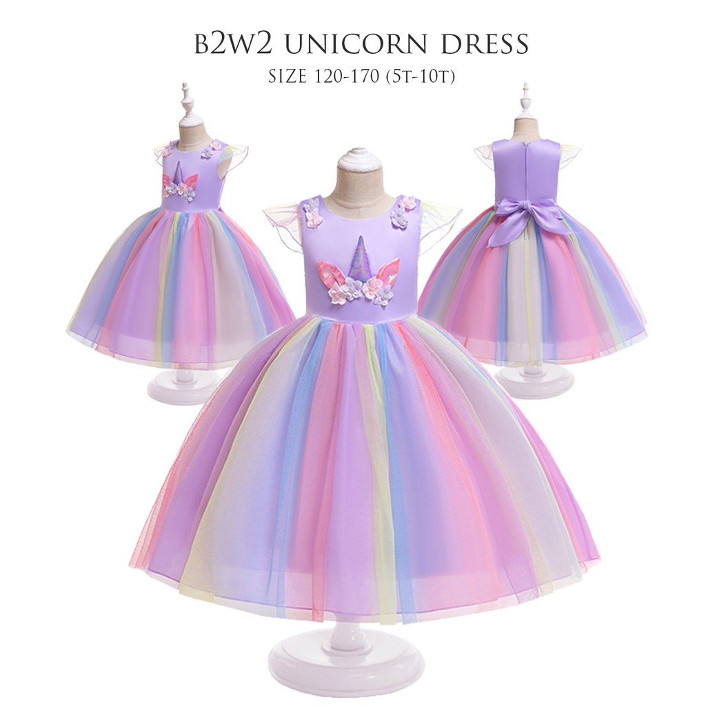 [Brandedbaby] 3T-9T B2W2 DRESS UNICORN IMPORT / TUTU UNICORN / GAUN PESTA ANAK UNICORN PELANGI