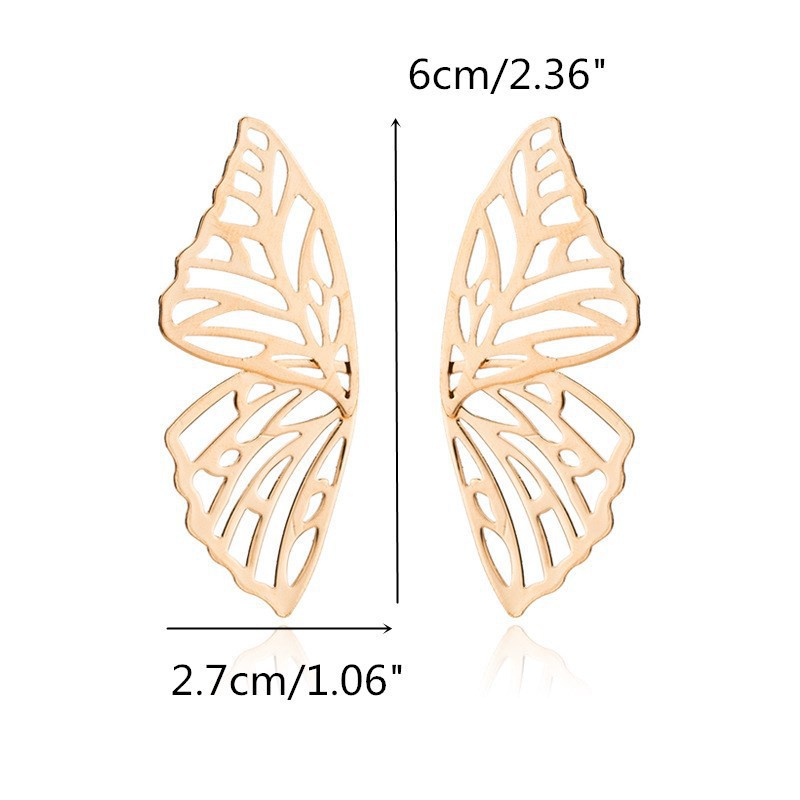 Anting Tusuk Model Sayap Kupu-Kupu Hollow Gaya Korea Untuk Wanita