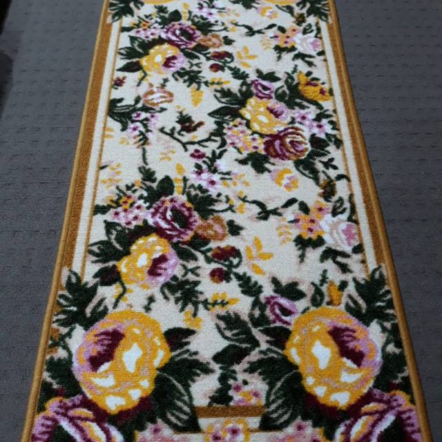 Keset dapur  motif bunga mawar kuning cantik  uk 50x180 